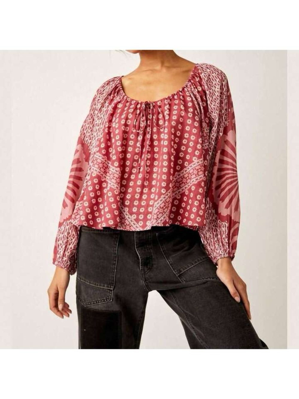 Free People elena printed top
